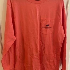 Men’s large Southern Marsh coral long sleeve shirt NWT